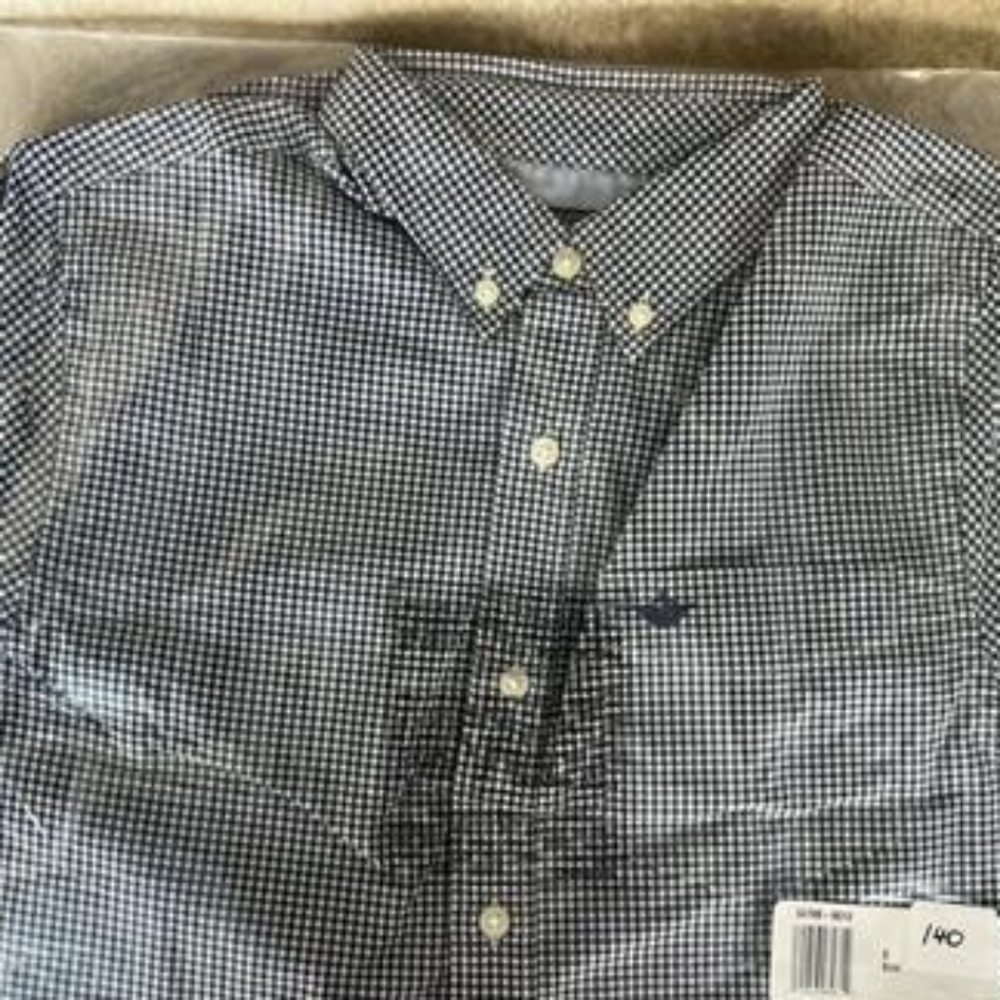 Dockers Black and White Checkered Button-Down Shirt (Mgs117)